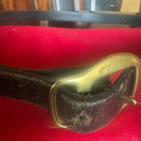Ralph Lauren Black Leather Belt  Buckle Vintage. - Picture 3 of 9